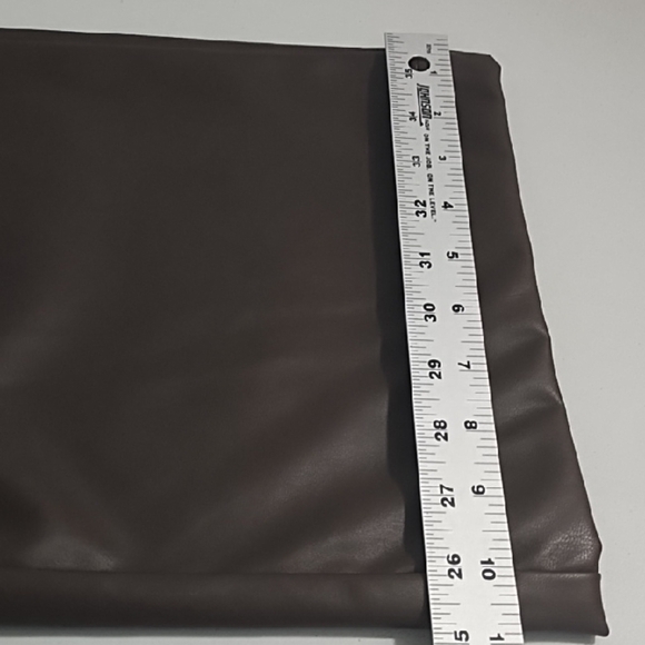 Brown Vegan Leasther Pants with High-Waisted Fit - Picture 6 of 10